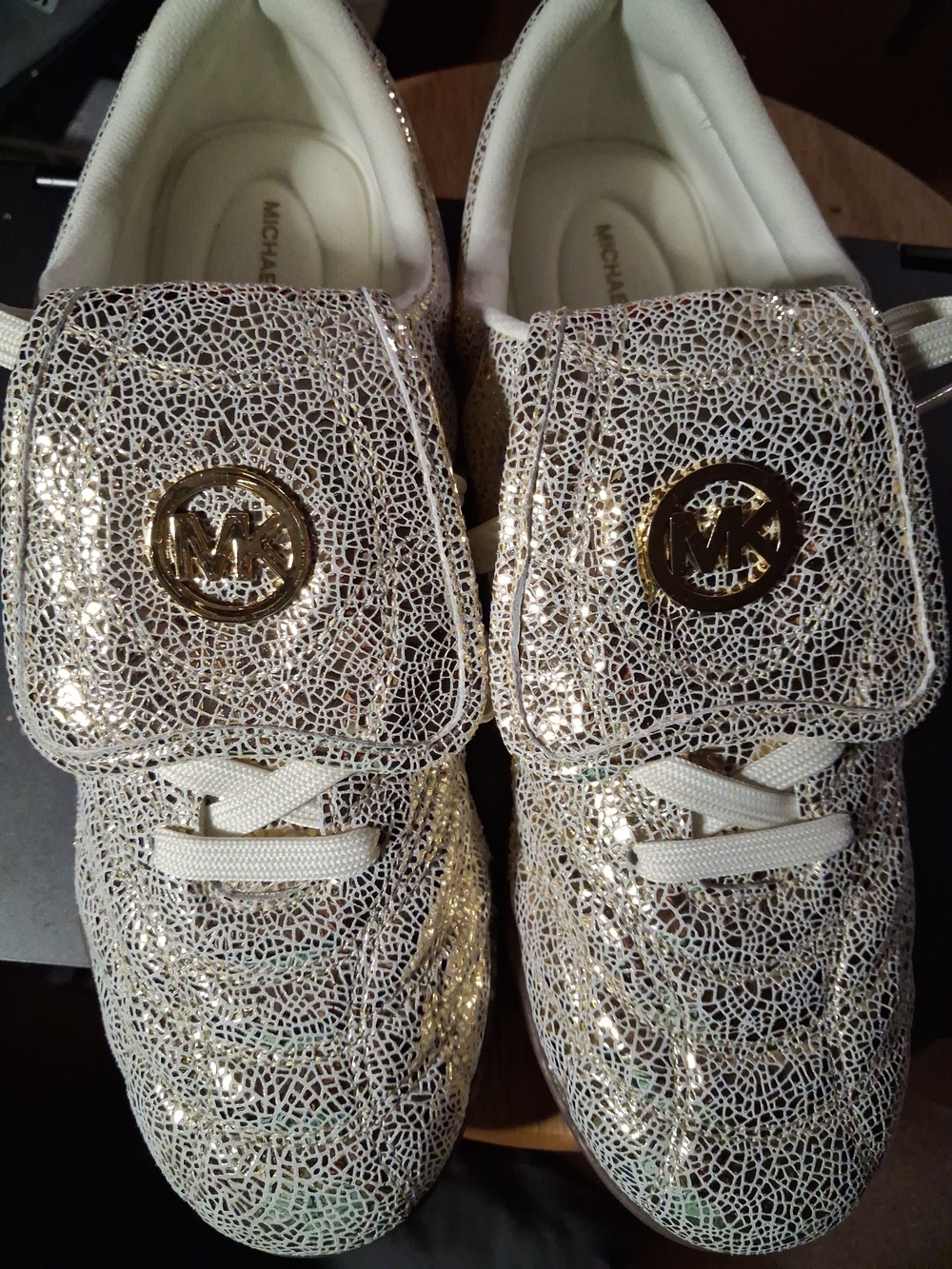 Michael Kors Women's Gold Metallic Lace-Up Sneakers